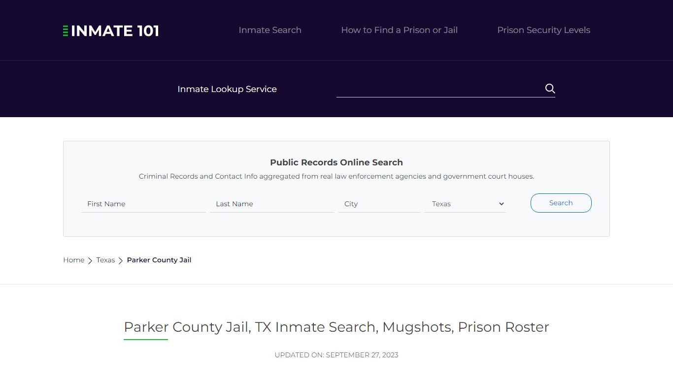 Parker County Jail, TX Inmate Search, Mugshots, Prison Roster